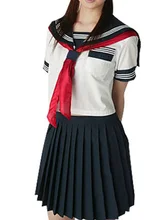 Free shipping Short Sleeves Sailor School Uniform Cosplay Costume