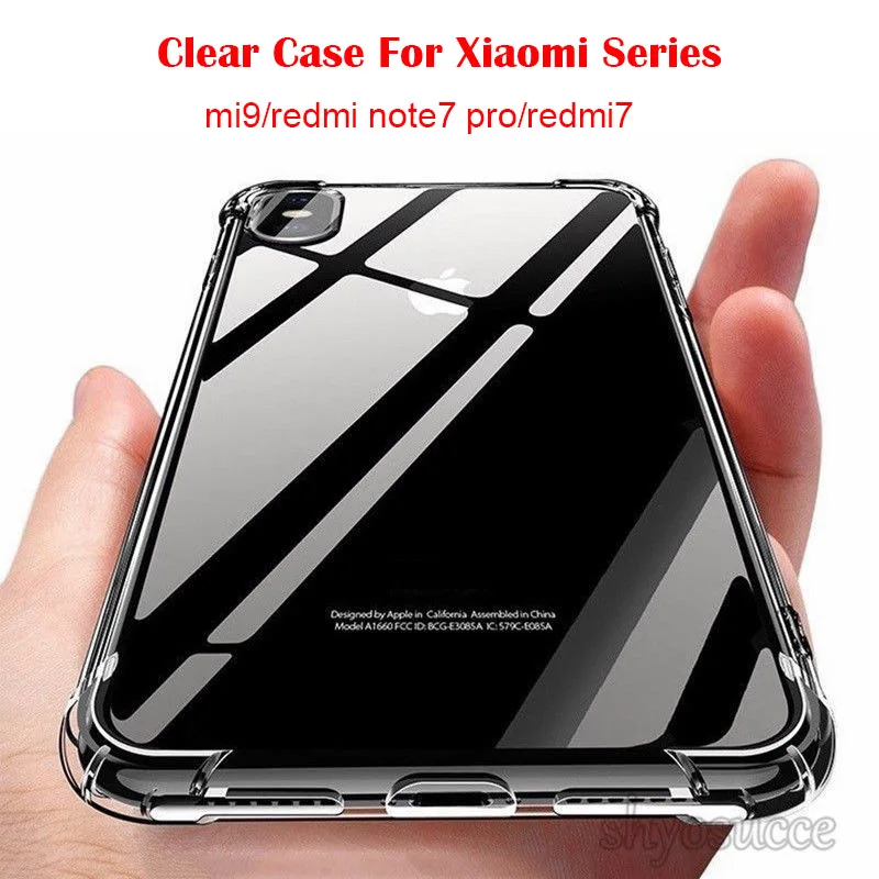 

Transparent Case For Xiaomi Redmi Note 7 6 5 Pro Pocophone F1 Mi A1 A2 Max Mix 3 Mi 8 Lite Mi9 SE Case Silicone Soft TPU Cover