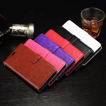 

10pcs/lot free shipping Crazy Horse Wallet Leather Case Cover For Sony Xperia E5 With Photo Frame Card Slots