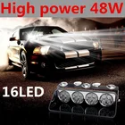 48W Windshield Led Strobe Light Car Flash Signal Emergency Fireman Police Beacon Warning Light S16 Viper Spotlights Red Blue