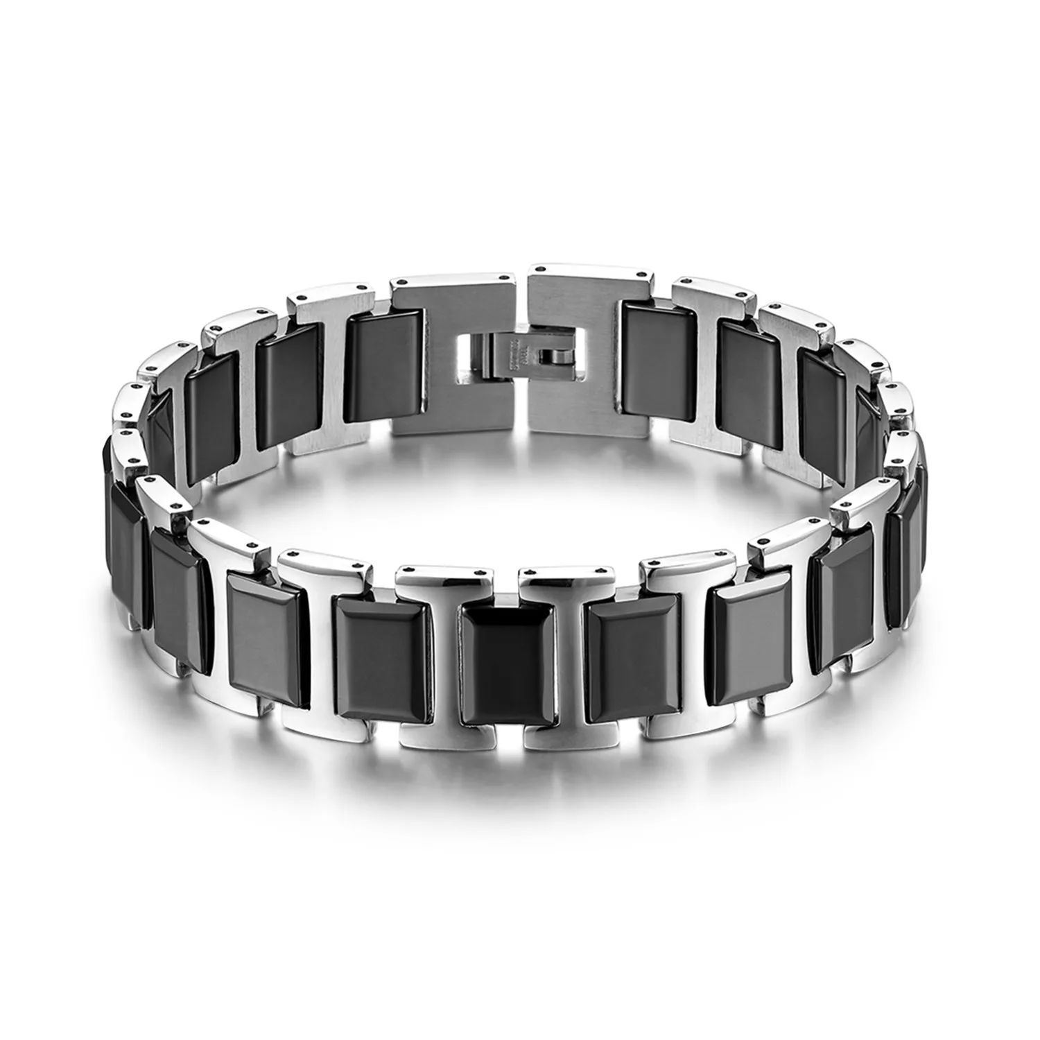 Мужской браслет из керамики BONISKISS высококачественный нержавеющей стали 16 мм в
