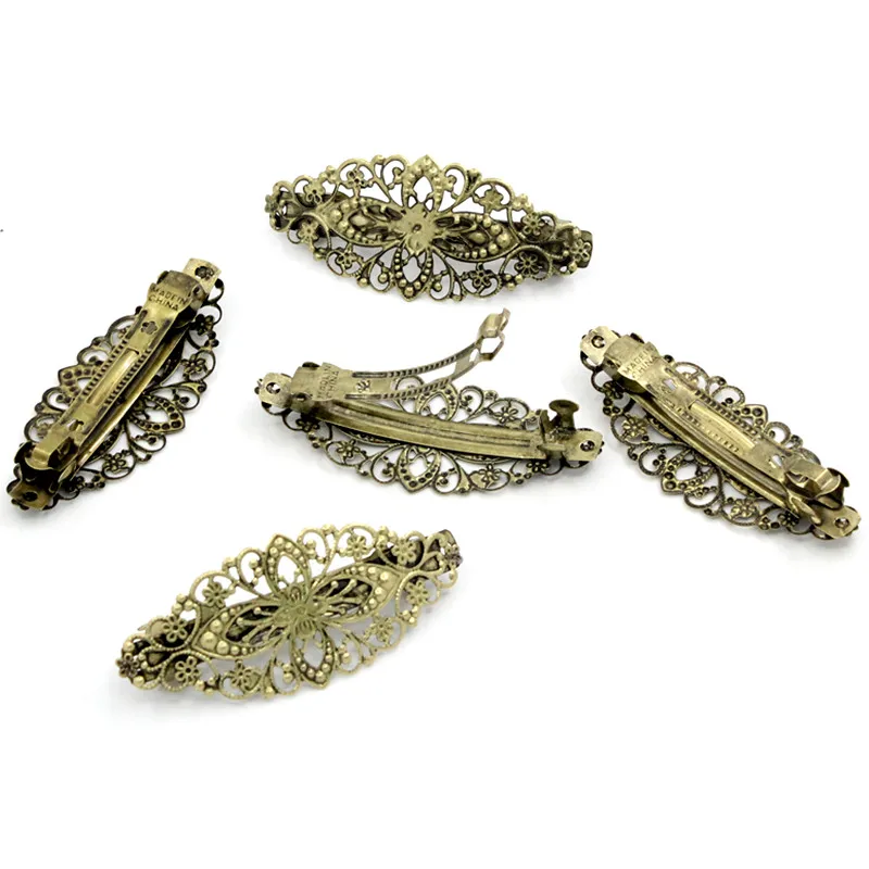 Buy 25Pcs Bronze Tone Flower Hollow French Metal Hair