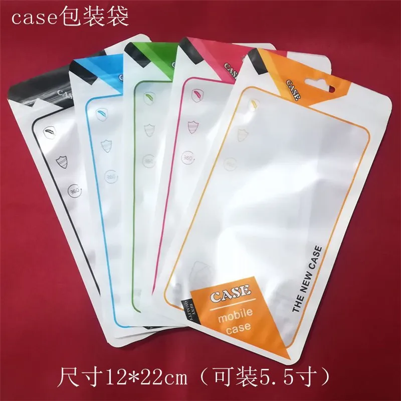 

3000Pcs/ Lot 12*22cm Plastic Cell Phone Case Event Bags With Hang Hole For Mobile Phone Shell Packaging Zipper Bag
