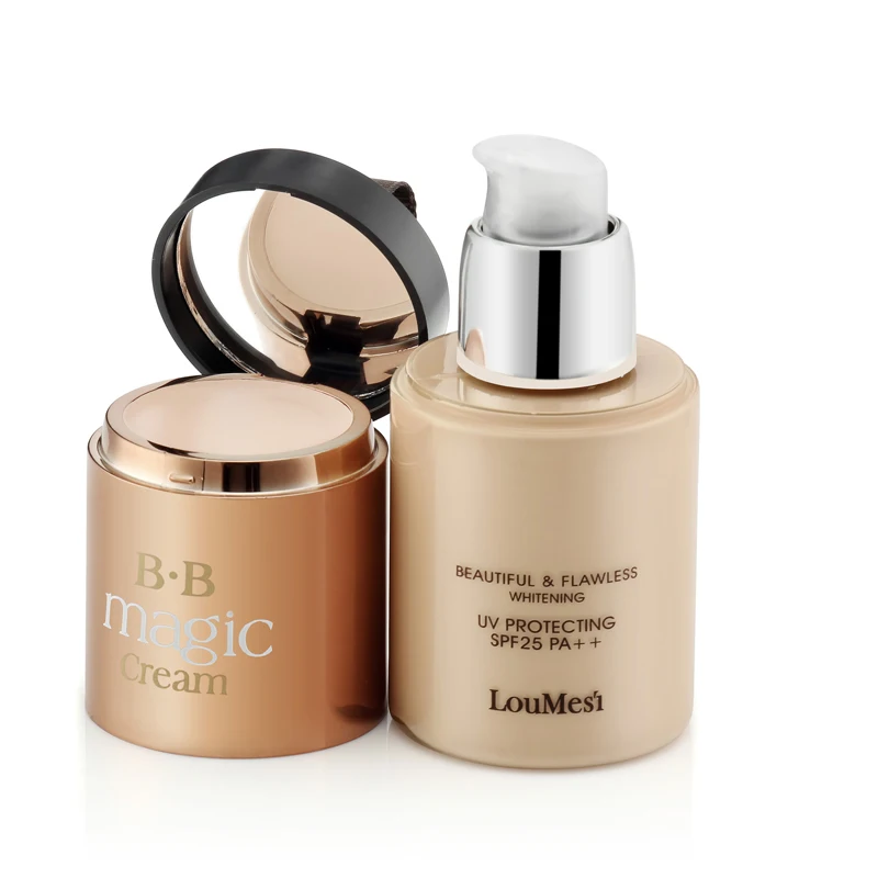 

Loumesi Korean Makeup Face Base Liquid Foundation Make Up Concealer Moisturizing Whitening Brighten Bare Korean Cosmetics
