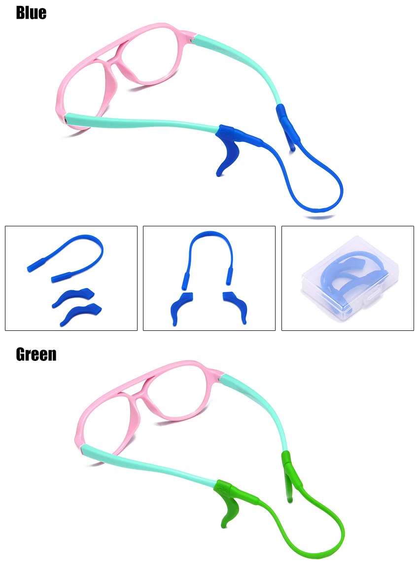 SOOLALA 3 комплекта гибкие детские противоскользящие очки веревка с противоскользящим ушным крючком s держатель силиконовый ушной крючок спортивные очки веревка