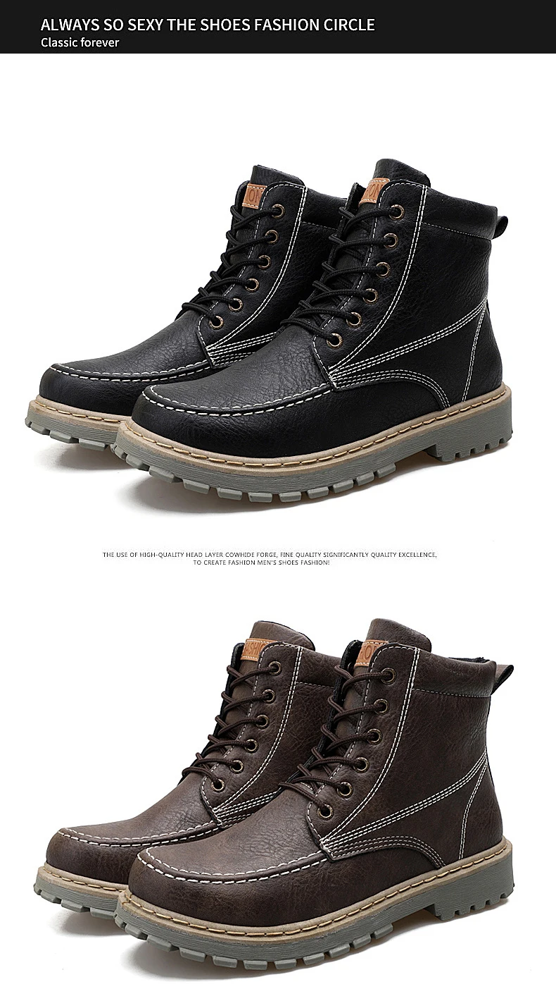 Брендовые мужские ботинки Martens; кожаная зимняя теплая обувь; мужские мотоциклетные ботильоны; doc martins; осенние мужские оксфорды