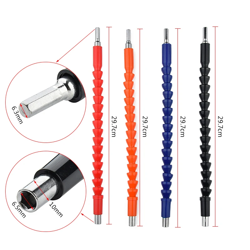 

Screwdriver Flexible Shaft 1/4'' 295mm Multi Tool Hex Shank Extension Screwdriver Bit Holder Connect Link Impact Driver