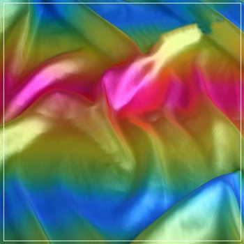 

100cm*148cm Colorful Stripes Shading Satin Material Dancing Fabrics