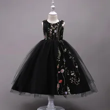 Сеточка, вышитая цветами платье-пачка для девочек платье для принцессы на вечеринку фатиновое показать платье принцессы для подростков, праздничный костюм на день рождения для девочек платье WG825