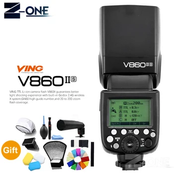 

Godox V860II-S GN60 TTL HSS 1/8000 2.4G Li-ion Battery Speedlite Flash for Sony DSLR A7R A7RII A58 A99 A6000 DSLR+free Gift
