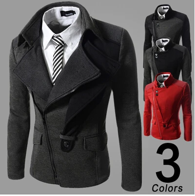 New 2017 Men s fashion leisure inclined zipper jacket autumn and winter Male leisure fashion coat