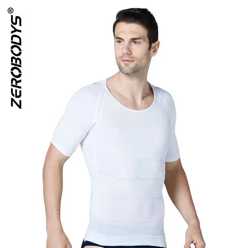 

Men's Body Shape- Slimming Vest for Tummy Waist Body Belly lose Weight Short Sleeve vest Shirt Shaping