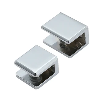 

2pcs/lot Square shape Zinc alloy Glass Clamp bracket Glossy shiny shelf support Can clamp 6mm/10mm/12mm