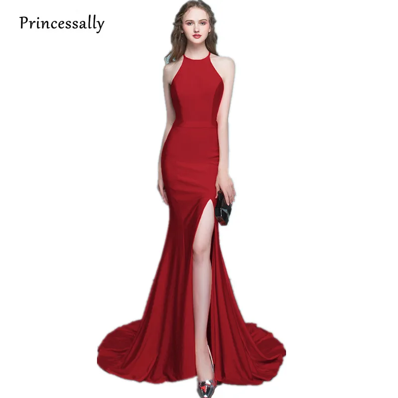 Buy Robe De Soiree New Wine Red Evening Dress With