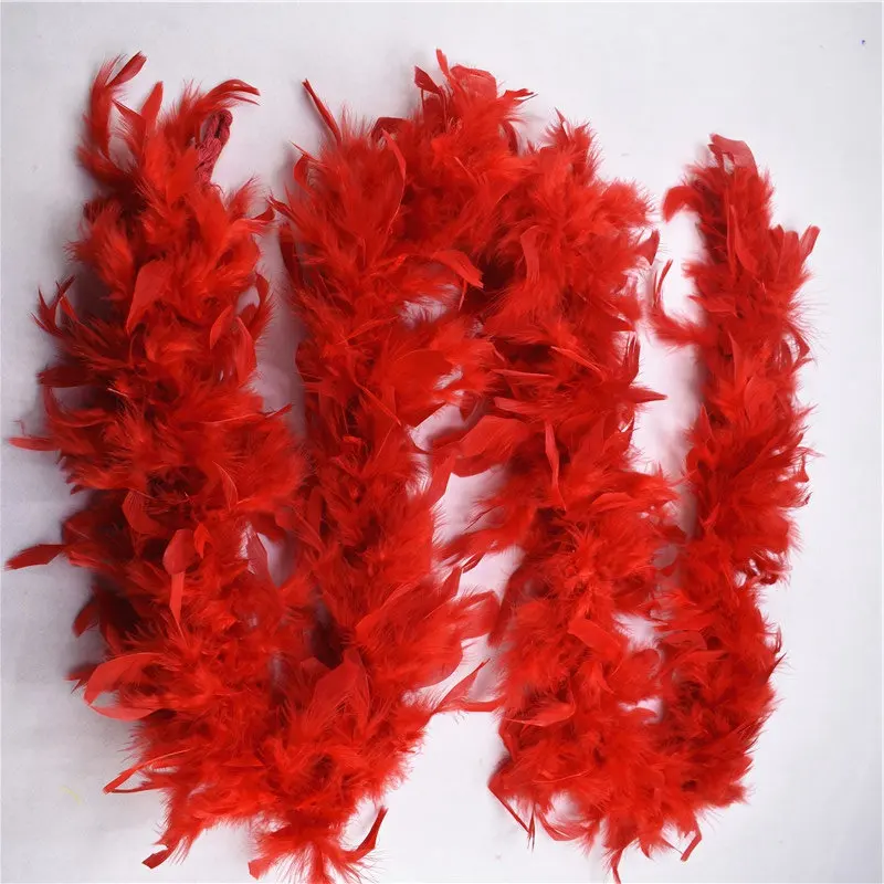 2 ярда пушистое перо индейки одежда с боа аксессуары куриное перо многоцветный костюм/шоу/вечерние свадебные украшения поставки - Цвет: Red
