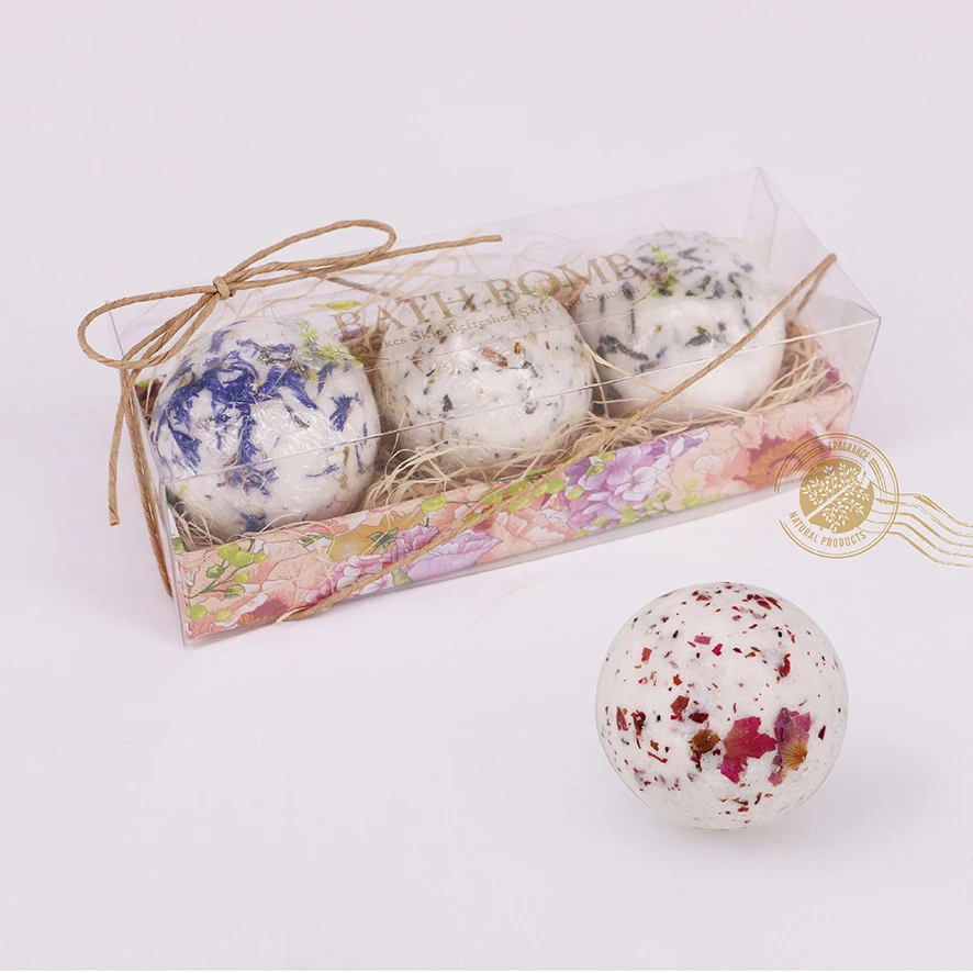 1 Box Sea Salt Natural Bubble Bath Bombs Ball Body Essential Oil Handmade SPA Stress Relief Effectively Soften Keratin