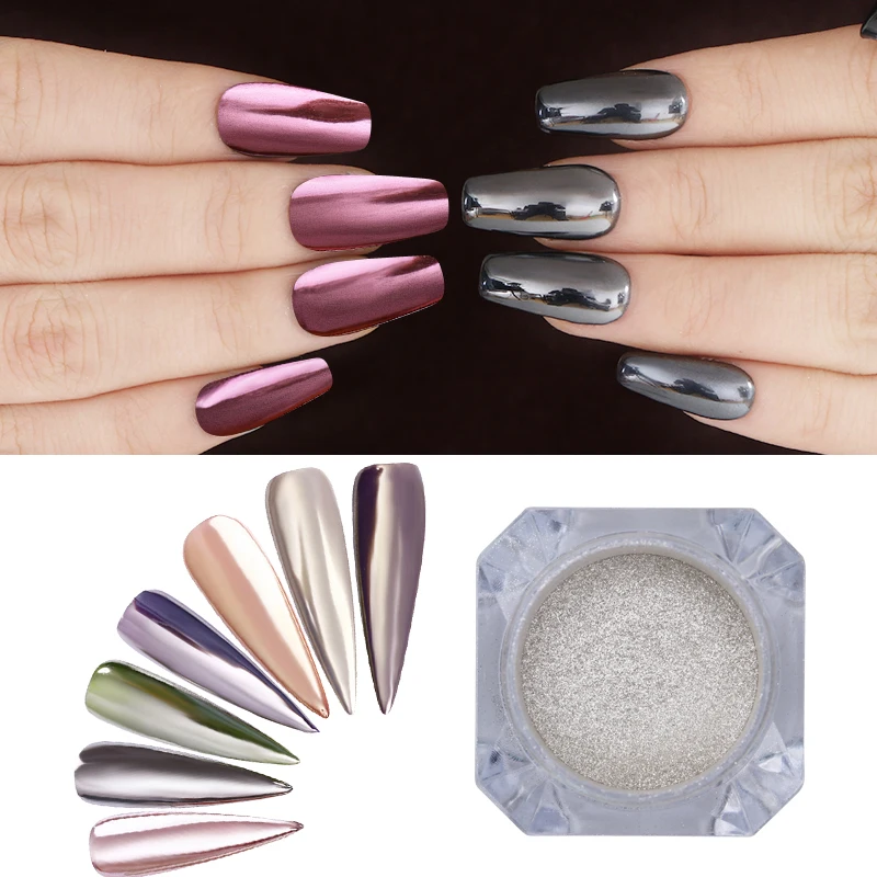 

BORN PRETTY 1 Box Mirror Shining Nail Glitter Powder Manicure Chrome Pigment Nail Art Decoration Sliver Gold Rose Gold Champagne