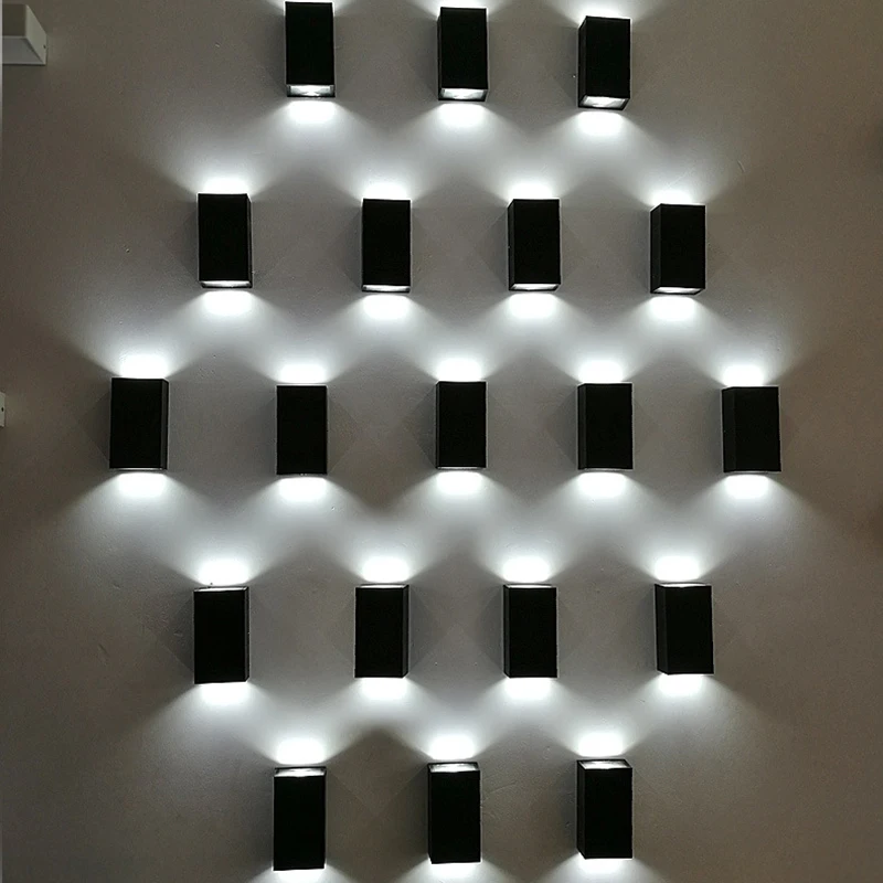

AC85-265V 6W 12W IP65 Waterproof Aluminum Square COB LED Wall Lamp Light Porch Garden Light Indoor Outdoor Decoration light
