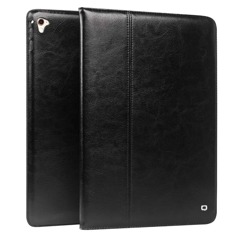 

QIALINO Slim Coque for iPad Pro 9.7 Genuine Leather Case Folio Bracket Stand Flip Card Slot Cover for iPad Air 2 Leather Case