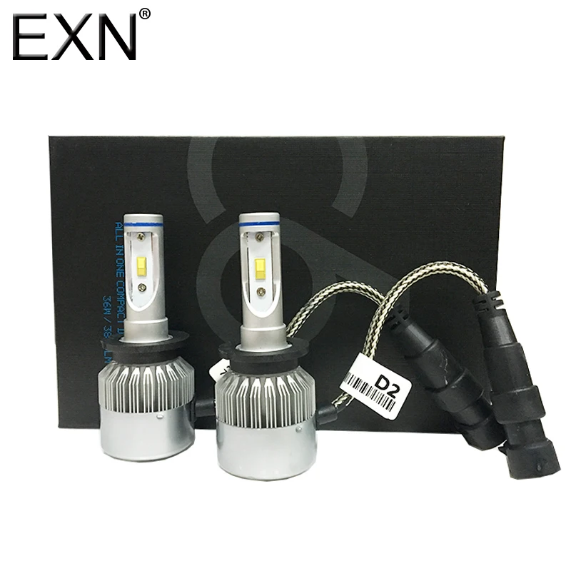

C6F D2 Led Headlight Bulb D2 LED Bulb 72W 7600LM Turbo Fan Cool White 6k Repleacment HID Kit D2 LED Headlamp Light Plug and Play