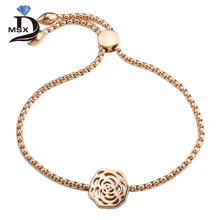 Мода Нержавеющая сталь браслет возлюбленной браслет для женщин Человек регулируемого размера с цветком браслет из цепочки вечерние свадебное ювелирное изделие, подарок