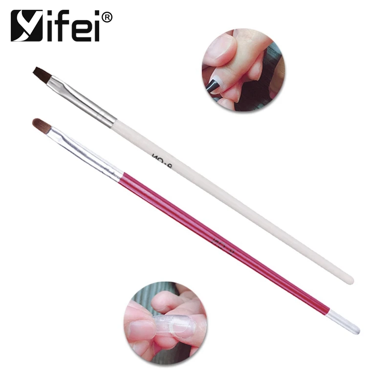 

YIFEI UV & Poly Gel Nail Brush Extension Gel Tips Building Carving Pen Nail Art Tools Soft Brushes For Liquid Gel Lacquer