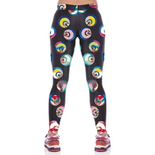 NEW KYK1052 Girl Women Circle Eyes 3D Prints High Waist Running Fitness Sport Leggings Jogger Yoga Pants Plus
