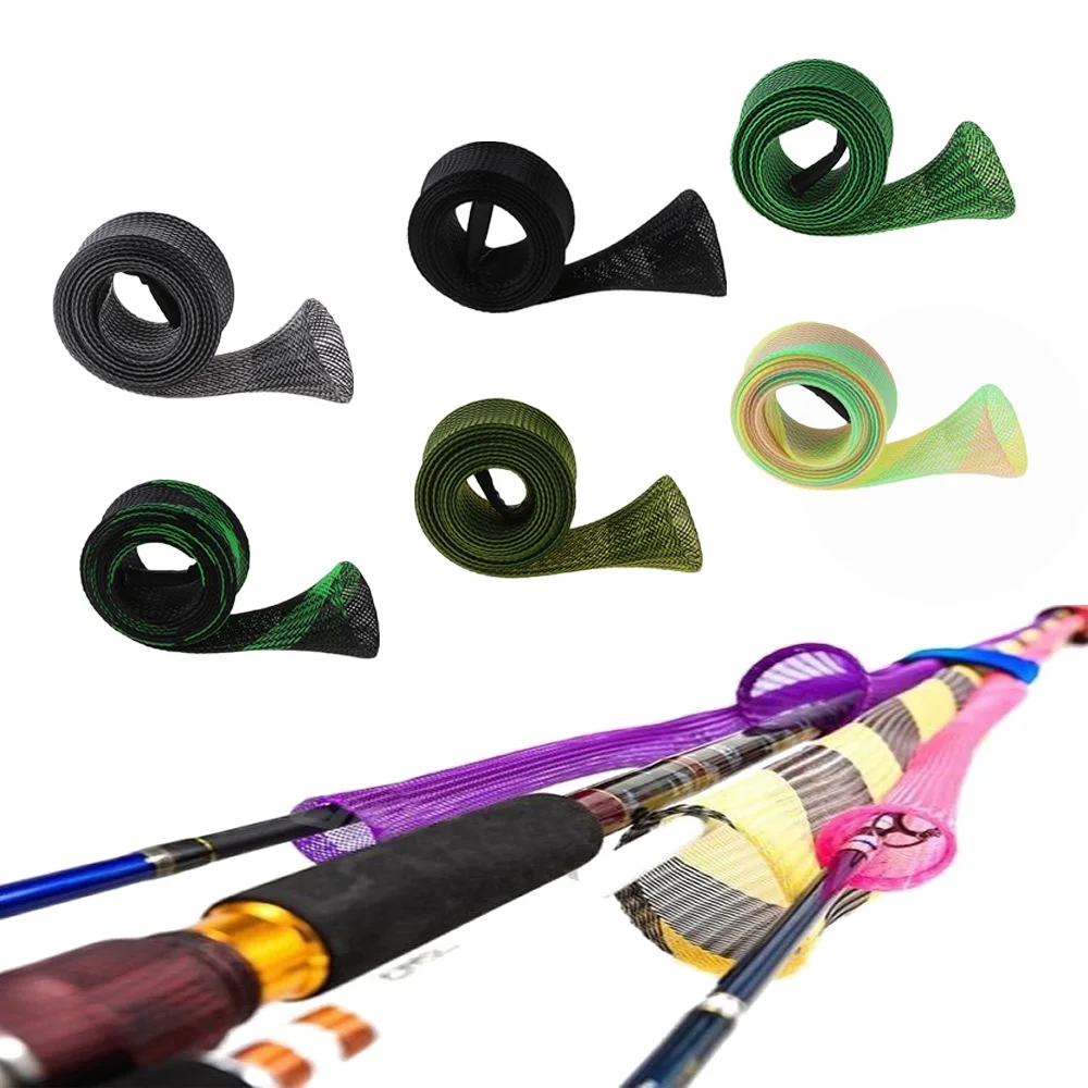 

Expanable Braided Mesh Jacket Wrap Casting Fishing Rod Sleeve Cover Pole Glover Tip Protector Bag Sock Fishing Tools