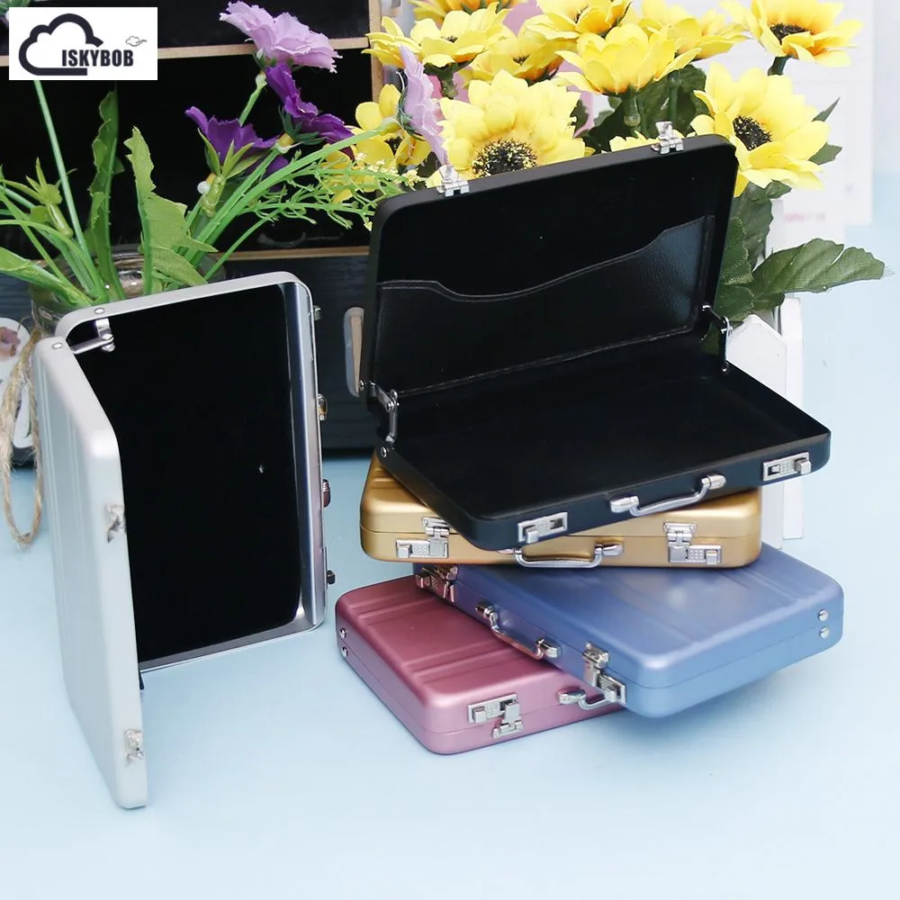 

New Metal Business ID Credit Card Holder Mini Suitcase Bank Card Holder Box Case
