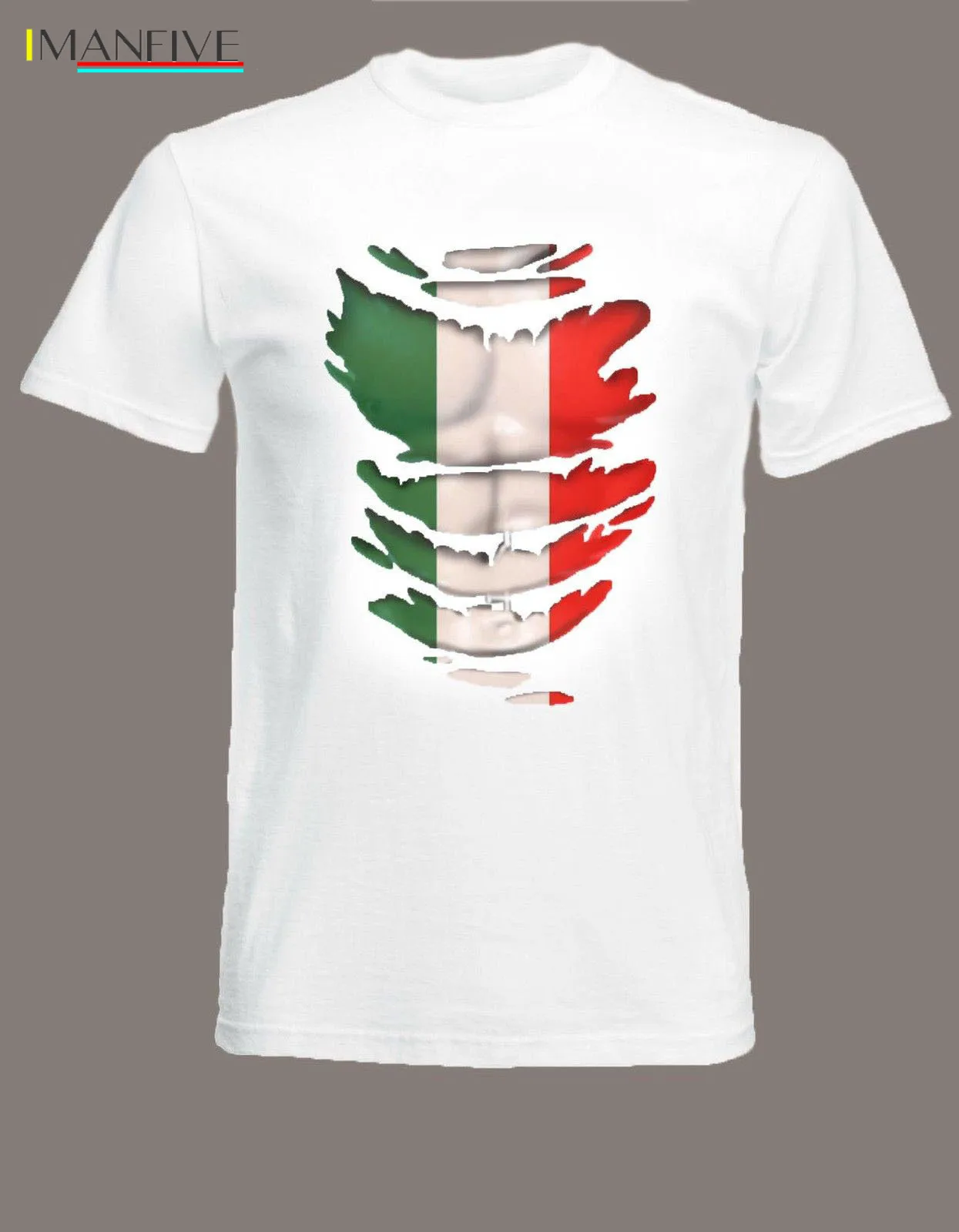 

Italian Flag T-Shirt see Abs Muscles through Flag Italy - Size S to XXXL Brand shirts jeans Print