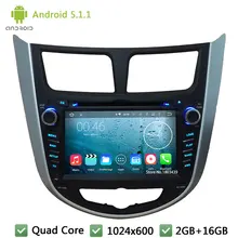 Quad Core Android 5.1.1 DAB+ 7″ 1024*600 3G FM BT Car DVD Player Screen Radio Stereo For HYUNDAI Verna Accent Solaris 2011-2014