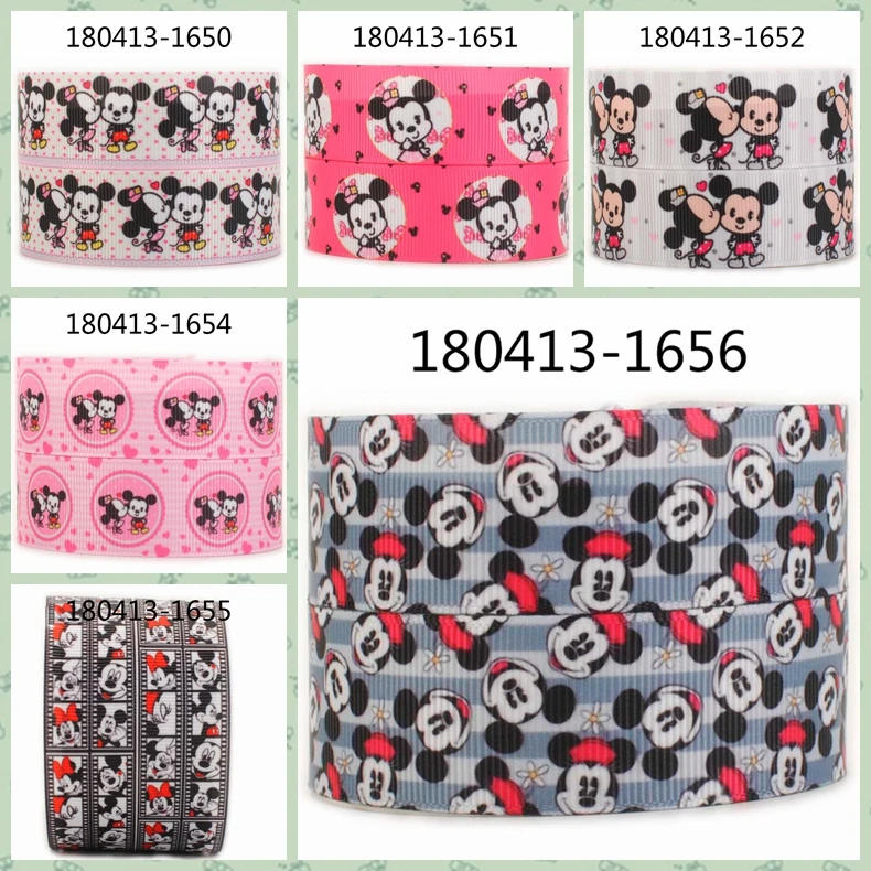 

10yards -different sizes -cute mickey cartoon ribbon printed Grosgrain ribbon