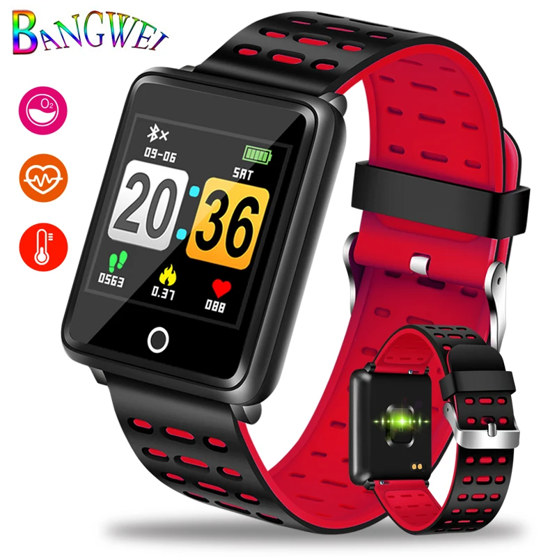 

BANGWEI Smartwatch Waterproof Sports For Android / IOS With Heart Rate Monitor Blood Pressure Functions Smart Watch Men
