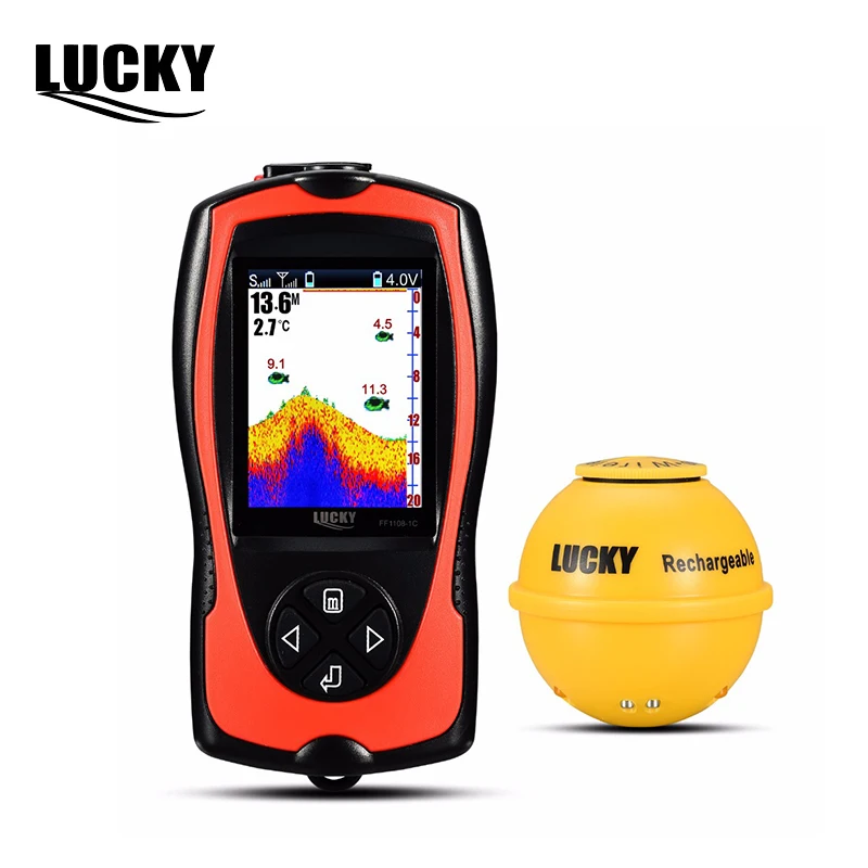 LUCKY Fishing Finder FF1108 1CWLA с перезаряжаемым беспроводным дистанционным гидролокатором