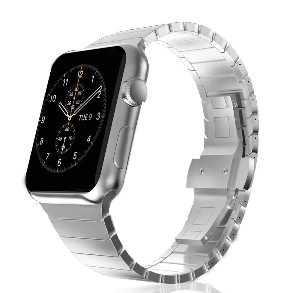 Ремешок для Apple Watch 4, 3, 2, металлический браслет из розового золота и нержавеющей стали для iWatch 42 мм, 38 мм, 4 ремешка 44 мм, 40 мм, ремешок