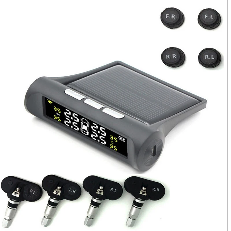 Умный автомобиль TPMS система мониторинга давления в шинах солнечная мощность