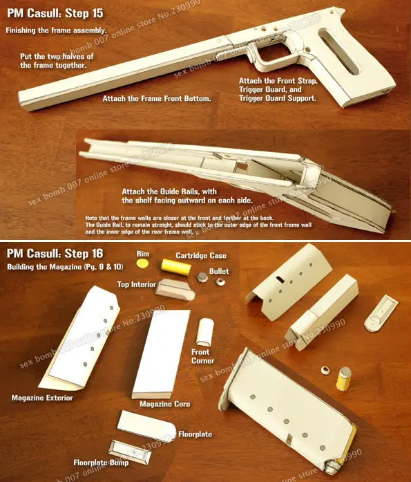 Скелед Хеллсинг OVA-PM 454 шакал+ ПМ 454 пистолет вампира алукардла пистолет Бумажная модель игрушки Косплей оружие 2в1 набор