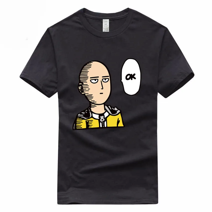 Футболка One Punch Man Saitama Sensei из японского аниме, европейский размер, хлопок, летняя повседневная футболка с круглым вырезом для мужчин и женщин GMT300004