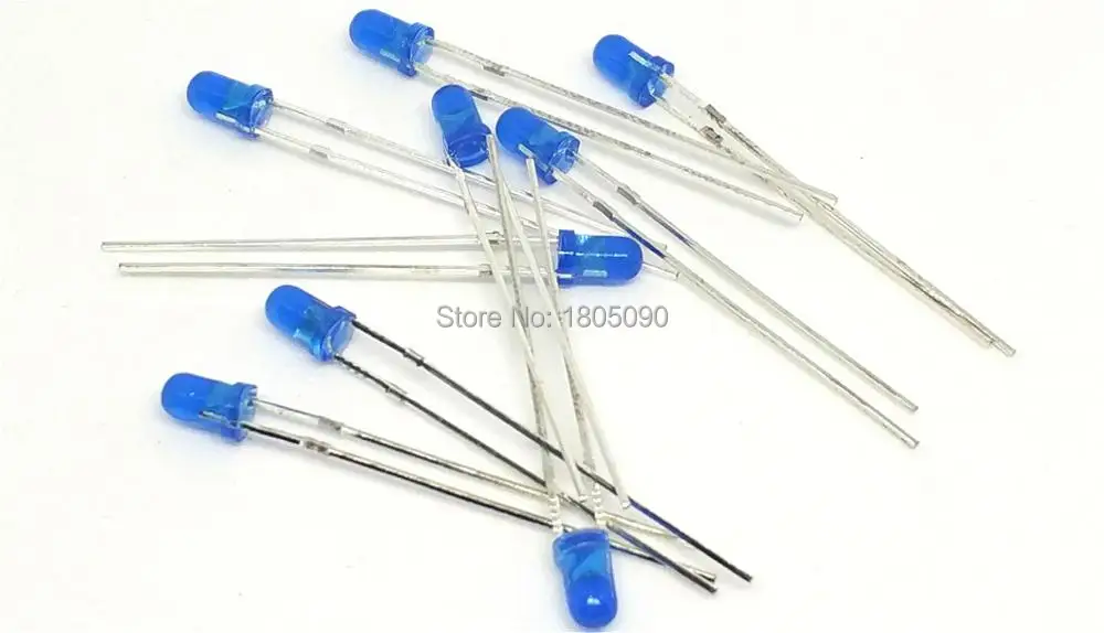 3mm blue led 100pcs F3 LED 3MM BLUE DIP2 Long legs 2.7-2.8V  New and original 100pcs 2n2222 2n2222a to 92 to 92 transistor new original