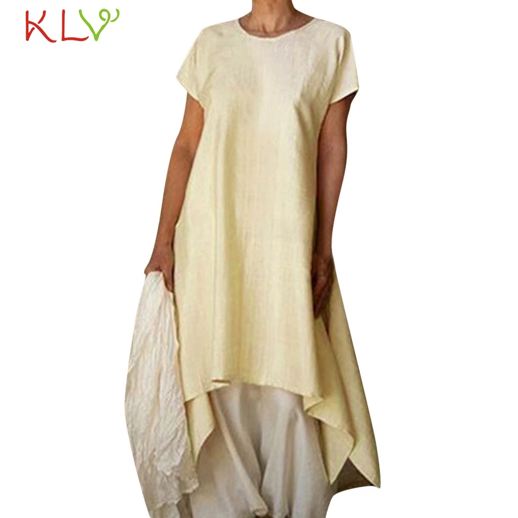 

Dress Women Boho Cotton Linen Elegant Vintage Casual Summer Dress Sexy Party Night Dress 2019 PlusSize Vestidos Robe Femme 19A15