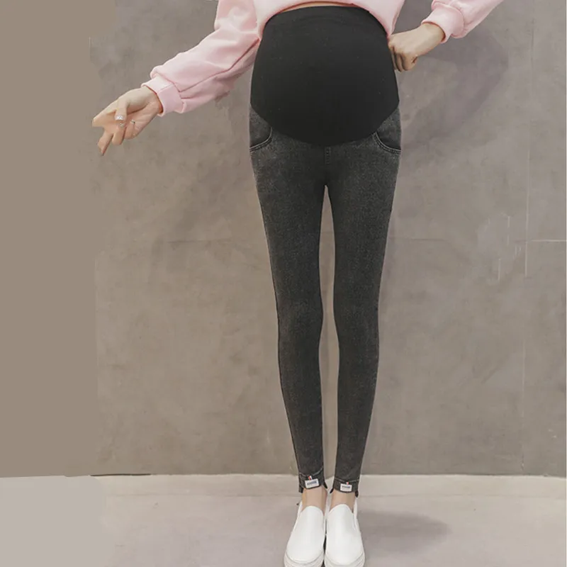 Джинсовые Беременность брюки осенние Высокая талия регулируемый джинсы для беременных живота брюки Одежда для женская одежда для беременных верхняя одежда E0091