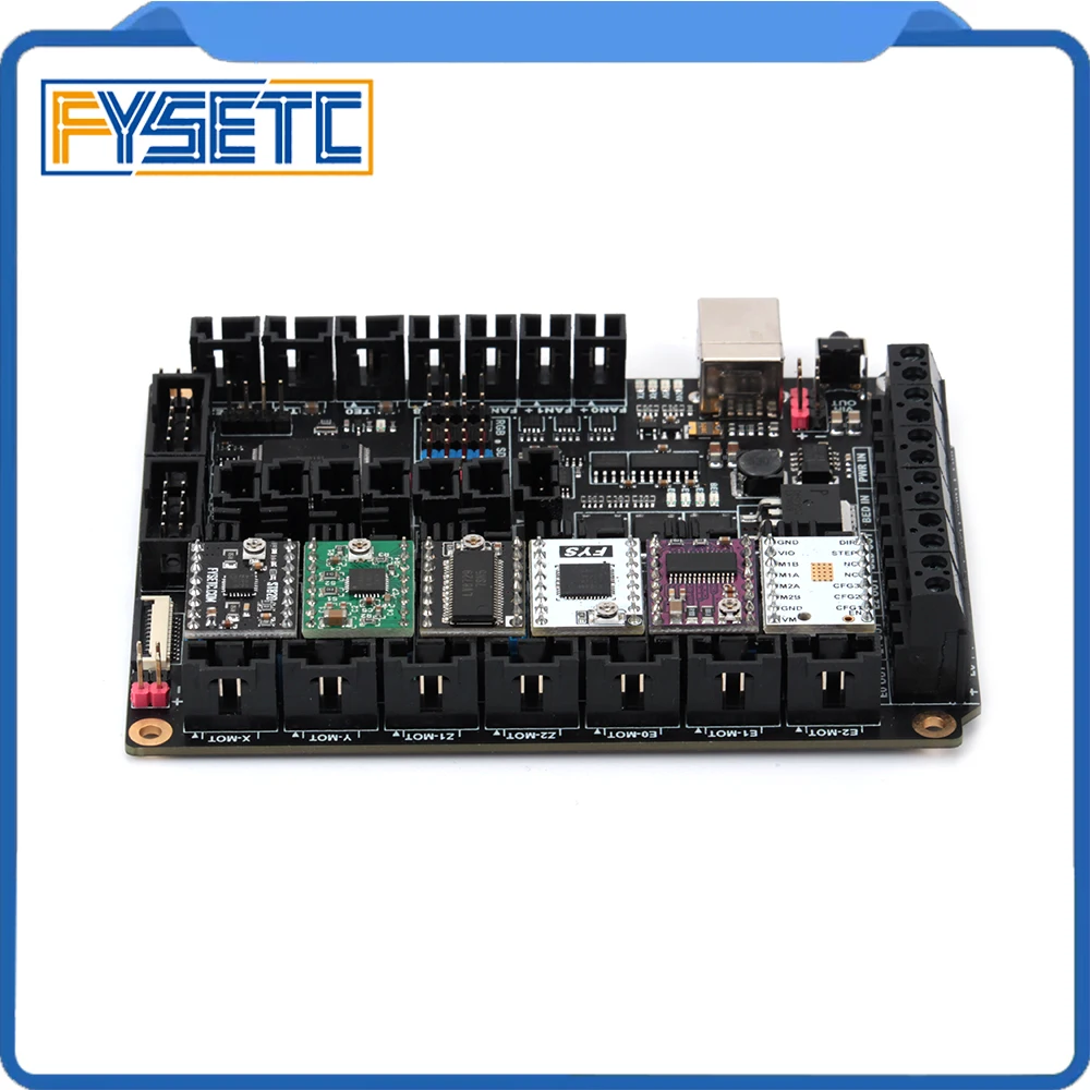 FYSETC F6 V1.3 Board Mainboard+ 6pcs TMC2100/TMC2208 v1.2/TMC2130 v1.2/DRV8825/S109/A4988/ST820 VS SKR V1.3