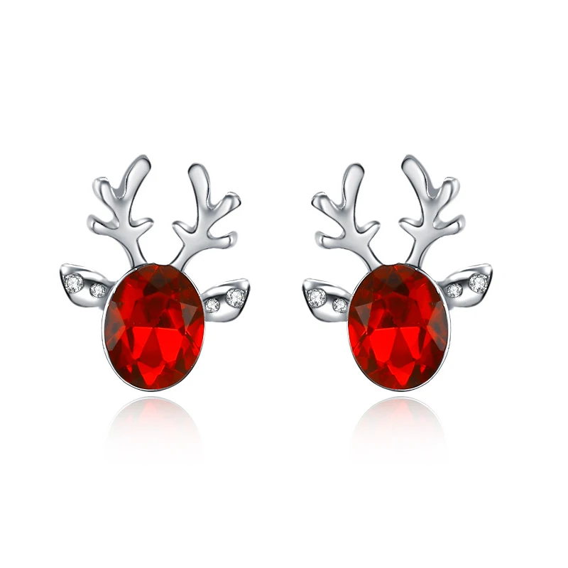 

Classic Christmas Animal Deer Antlers Stud Earrings For Women Fashion CZ Crystal Earrings Cute Jewelry Christmas Gift brincos