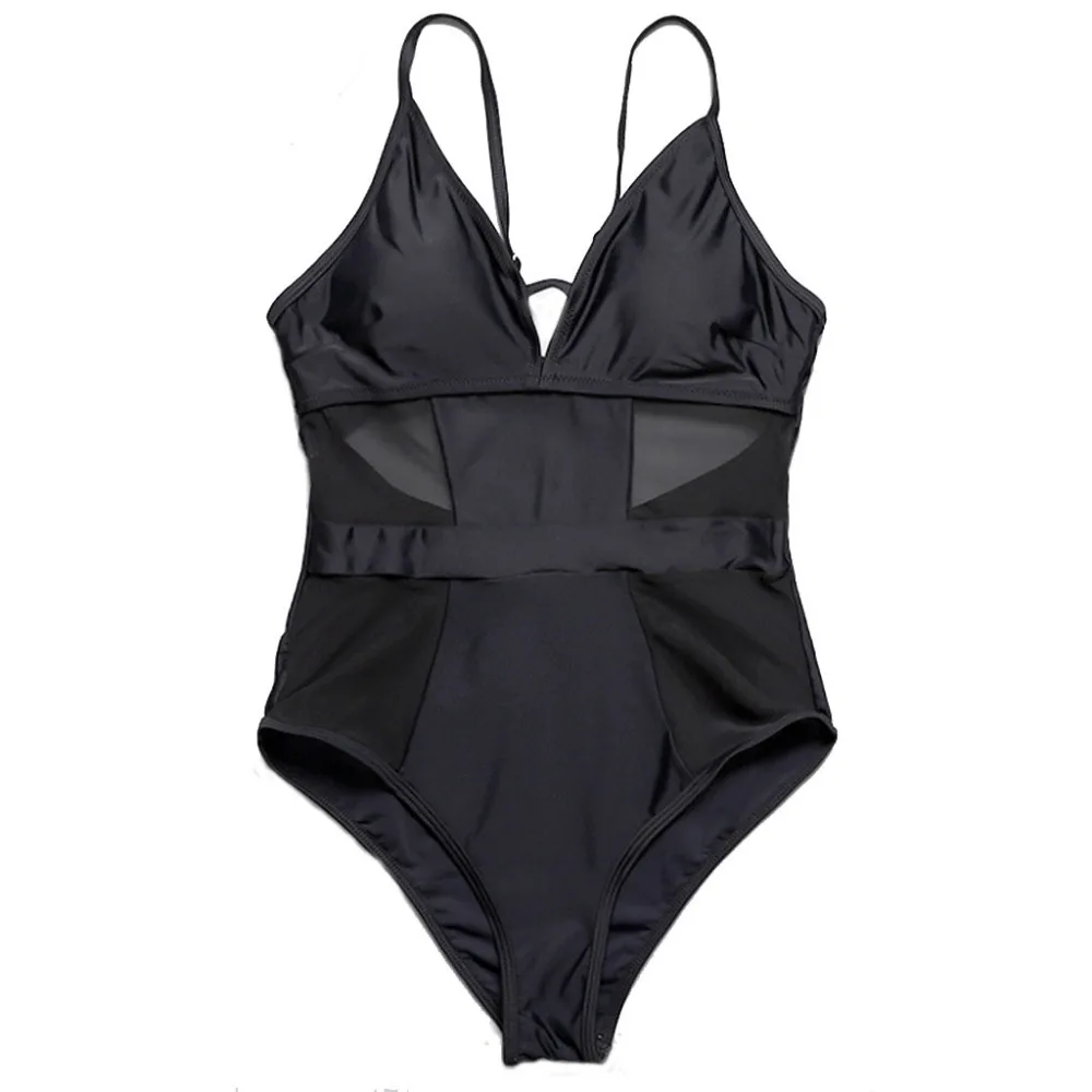 2019 woman swimsuit for surfing Lace sexy woman surf clothing one-piece open back sea surf clothing summer surf wetsuit 40M16 (2) -  - 