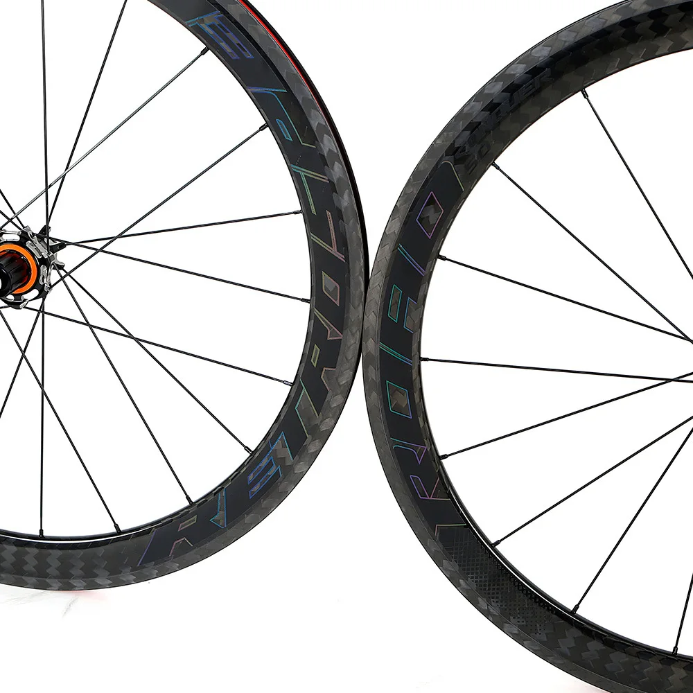 Углеродного волокна 700C колесные обода дорожных велосипедов 50mm углерода втулка колесного набора 4 подшипники T700 клинчер колеса