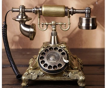 

Rotating disk antique vintage fixed telephone household rustic wired telephone