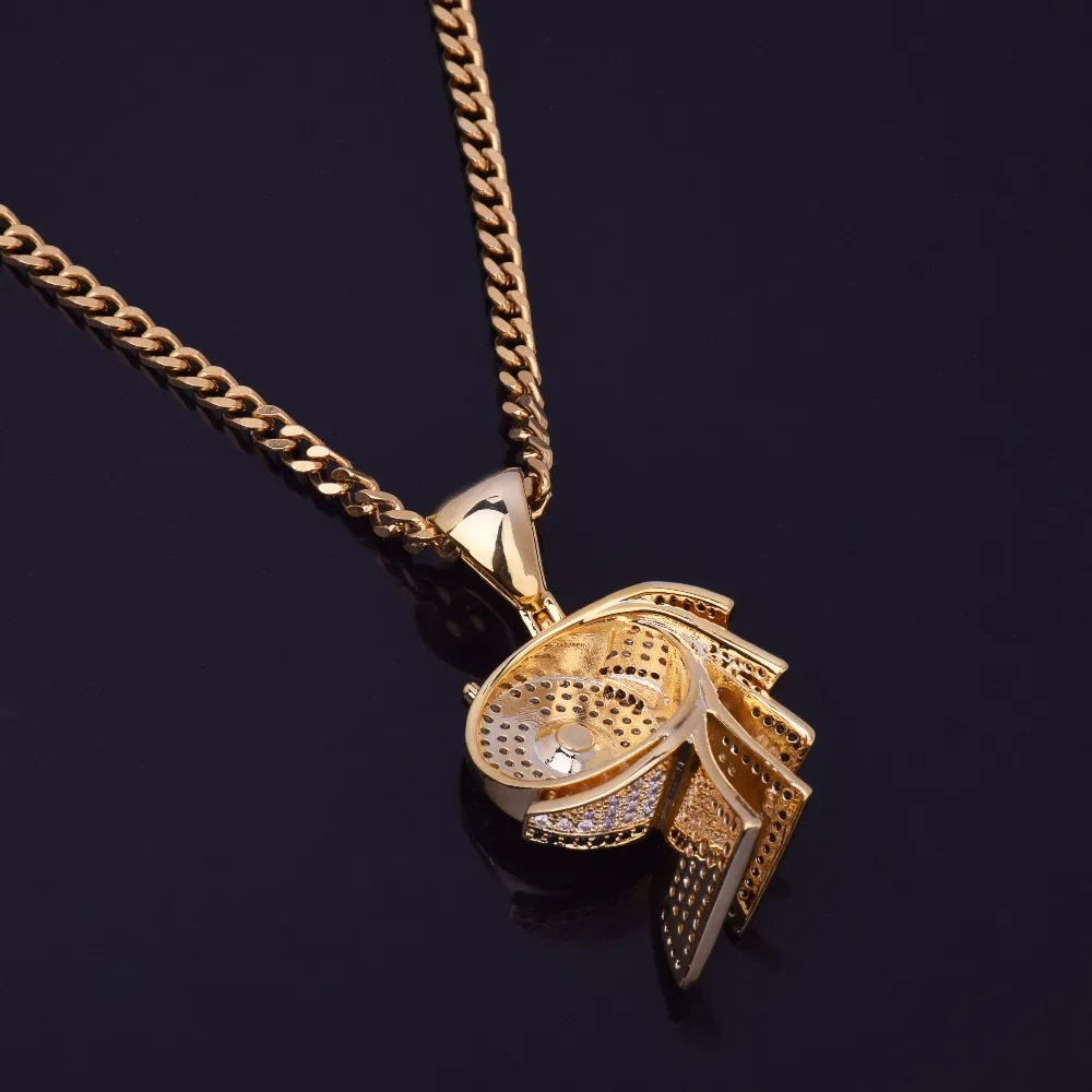 Мужская подвеска в рулоне бумаги форма кубического циркония золотое ожерелье медный материал AAA CZ Iced хип ювелирные изделия с кубинской цепочкой