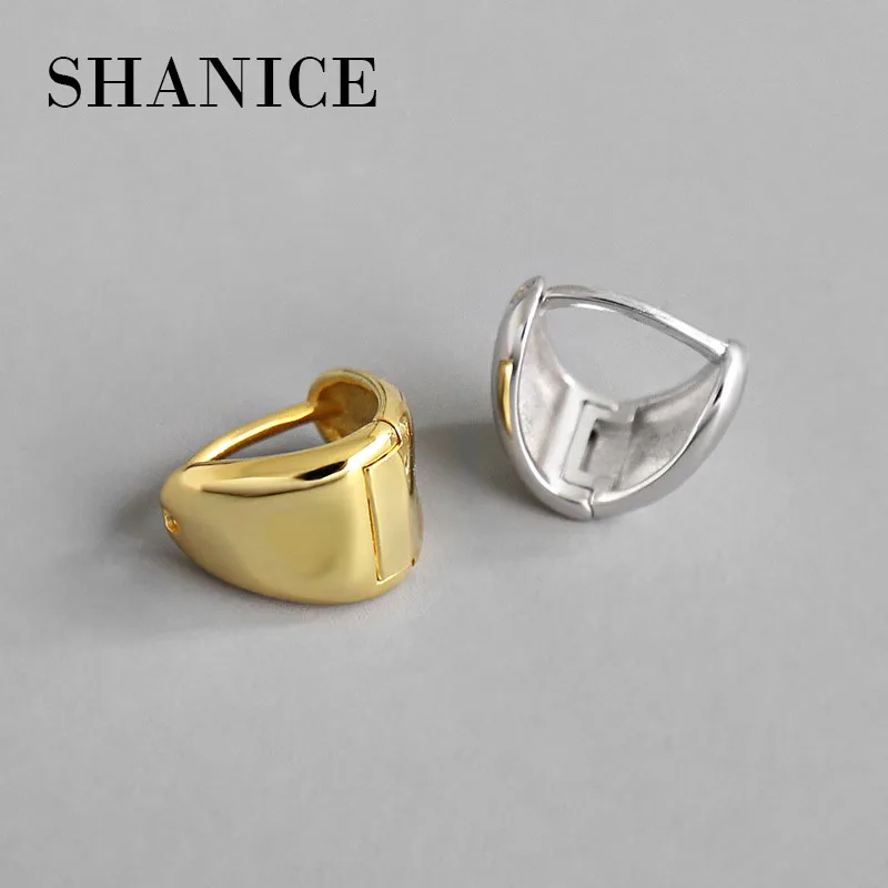 

SHANICE INS 925 Sterling Silver Triangle Hoop Earrings For Women Men Silver Color Earring Special Design Minimalist Men Jewelry