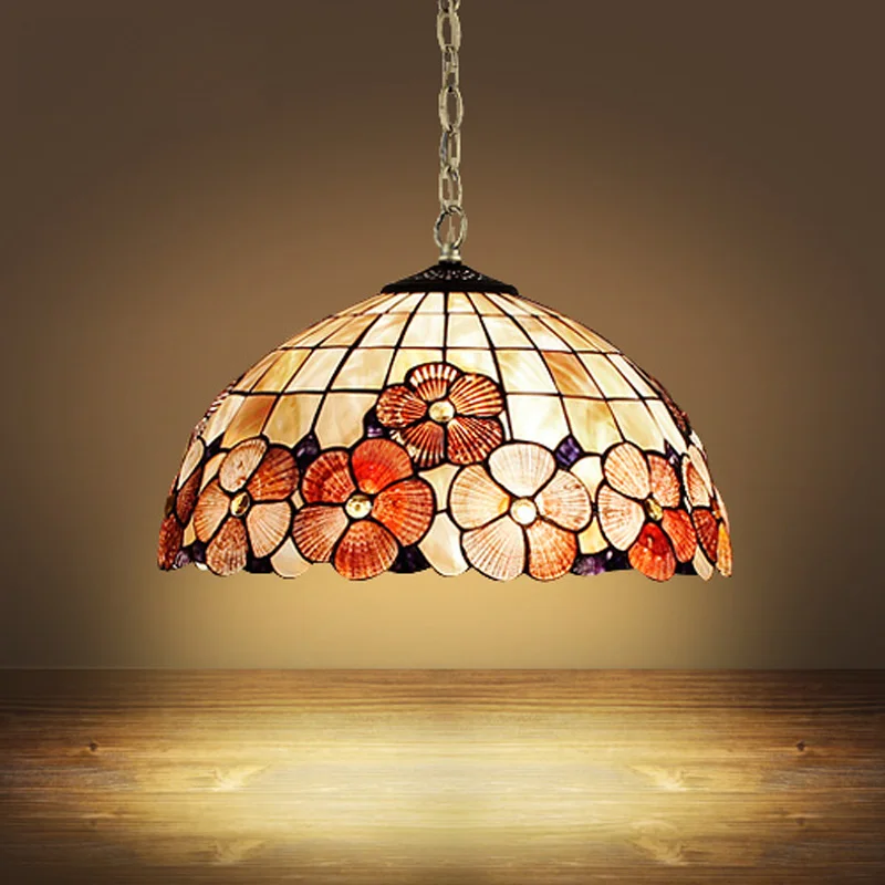 

Tiffany Mediterranean Sea style natural shell lampshade pendant lights LED lamparas colgantes lustre vintage lamp hanging lamps