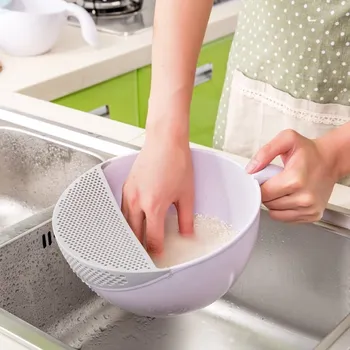 

Kitchen rice cooker plastic drain basket basket household dishwashing basket fruit basket rice wash rice sieve WF705357